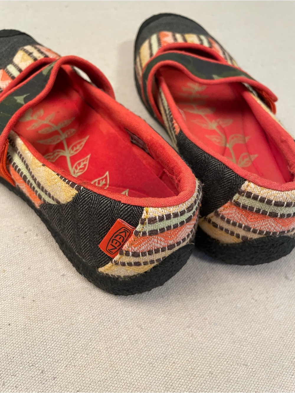Keen Women’s Mary Jane Canvas Shoes, Colors of Orange, Gray, Green and Yellow - Picture 3 of 15